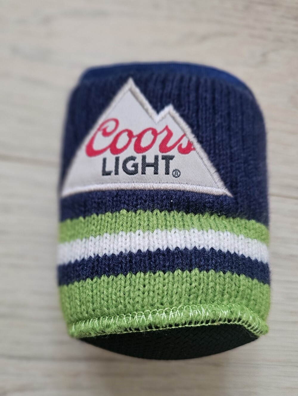 Coors Light Striped Knit Koozie Can Cooler - Limited Promo Release